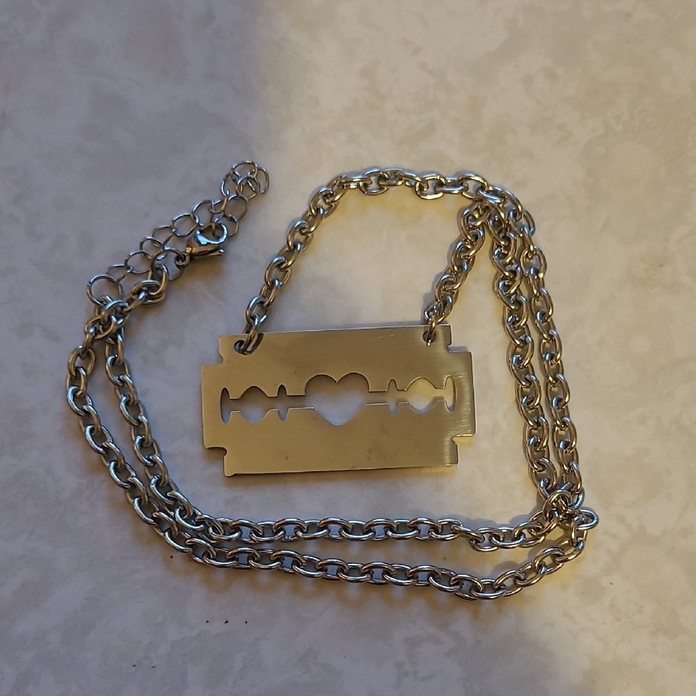 Spooky Box Club Fake Razor Necklace